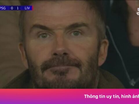 Biểu cảm của Beckham gây chú ý khi PSG thua Liverpool