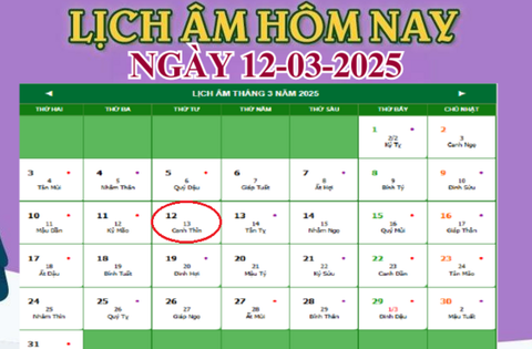 Lịch âm 12/3 – Âm lịch hôm nay 12/3 chính xác nhất – lịch vạn niên 12/3/2025