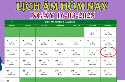 Lịch âm 16/3 – Âm lịch hôm nay 16/3 chính xác nhất – lịch vạn niên 16/3/2025