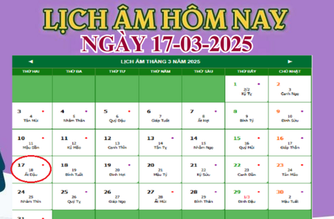 Lịch âm 17/3 – Âm lịch hôm nay 17/3 chính xác nhất – lịch vạn niên 17/3/2025