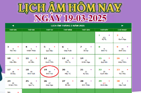 Lịch âm 19/3 – Âm lịch hôm nay 19/3 chính xác nhất – lịch vạn niên 19/3/2025