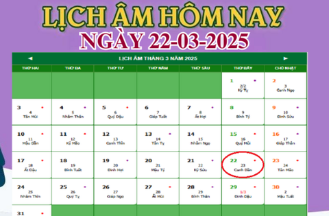 Lịch âm 22/3 – Âm lịch hôm nay 22/3 chính xác nhất – lịch vạn niên 22/3/2025