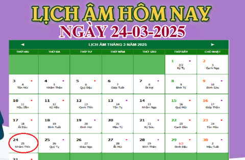 Lịch âm 24/3 – Âm lịch hôm nay 24/3 chính xác nhất – lịch vạn niên 24/3/2025