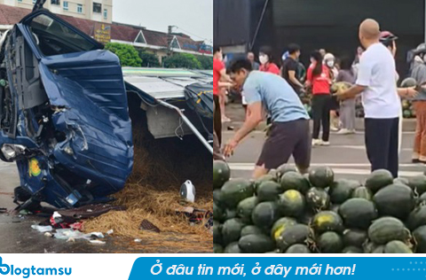 Vụ xe tải chở dưa hấu gặp nạn tại Nghệ An: Tài xế xe tải không qua khỏi, người vợ đang được điều trị tại viện