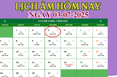 Lịch âm 3/7 – Âm lịch hôm nay 3/7 chính xác nhất – lịch vạn niên 3/7/2025