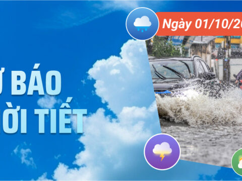 Dự báo thời tiết ngày 1/10/2025: Bắc Bộ – Bắc Trung Bộ mưa to đến rất to