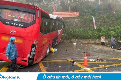 Xe khách chở 36 người mất phanh khi xuống dốc ở Sa Pa
