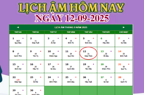 Lịch âm 12/9 – Âm lịch hôm nay 12/9 chính xác nhất – lịch vạn niên 12/9/2025