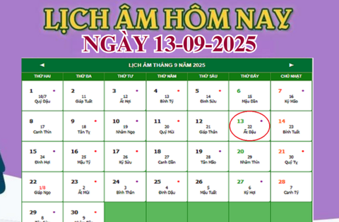 Lịch âm 13/9 – Âm lịch hôm nay 13/9 chính xác nhất – lịch vạn niên 13/9/2025