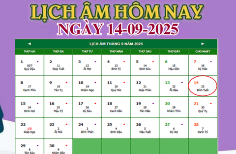 Lịch âm 14/9 – Âm lịch hôm nay 14/9 chính xác nhất – lịch vạn niên 14/9/2025