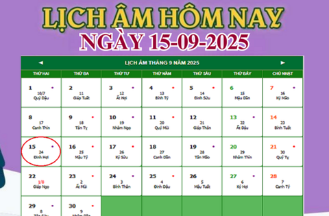 Lịch âm 15/9 – Âm lịch hôm nay 15/9 chính xác nhất – lịch vạn niên 15/9/2025