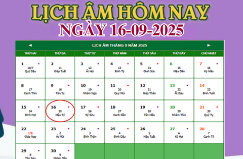 Lịch âm 16/9 – Âm lịch hôm nay 16/9 chính xác nhất – lịch vạn niên 16/9/2025
