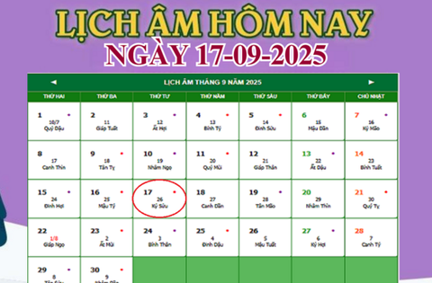 Lịch âm 17/9 – Âm lịch hôm nay 17/9 chính xác nhất – lịch vạn niên 17/9/2025