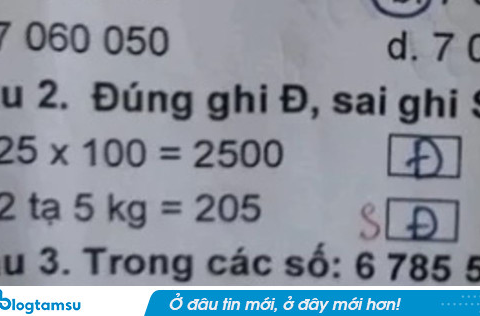 Bài toán ‘200+5=205’ tưởng đạt điểm tuyệt đối, nào ngờ cô giáo chấm sai còn viết lời phê gây chú ý