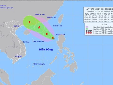 Thời tiết hôm nay (06/9): Áp thấp nhiệt đới trên biển Đông, có khả năng mạnh lên thành bão