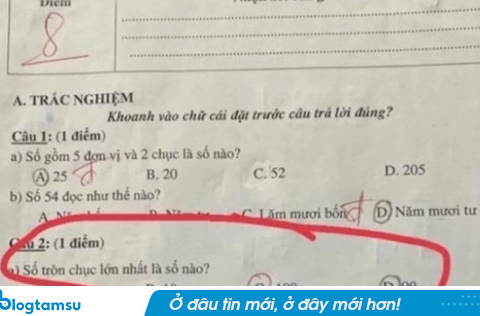 Bài toán ‘số tròn chục lớn nhất là số nào’ bị chấm sai, phụ huynh ấm ức với giáo viên